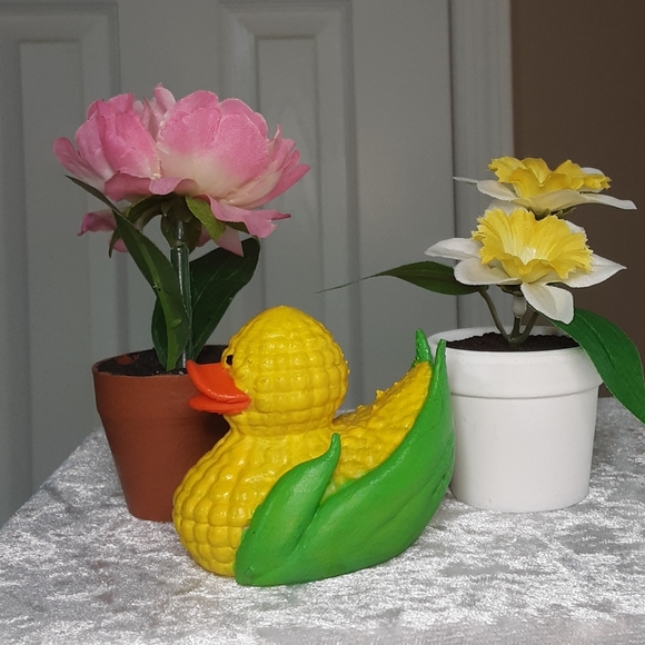 Handmade 3D Printed Hand Painted Corn On The Cob Duckie Yellow Green - Picture 2 of 5